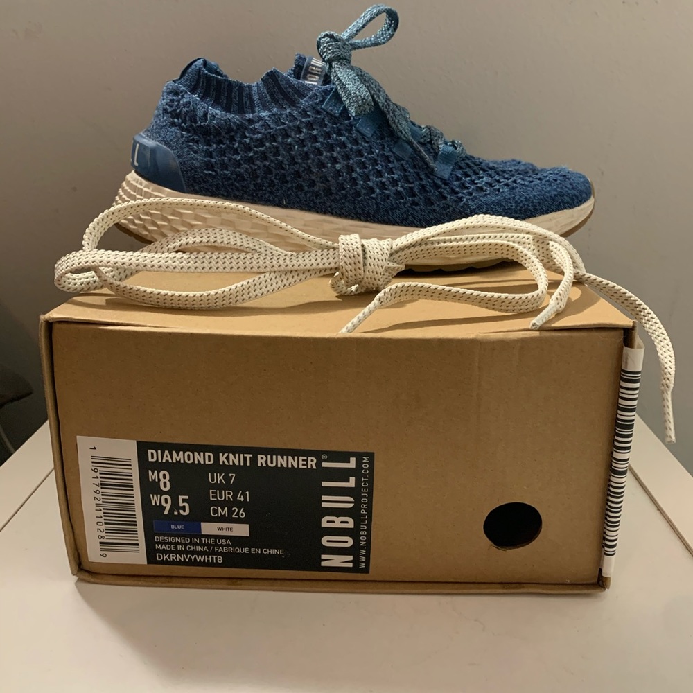 Blue & White Nobull Knit Runners 9.5W